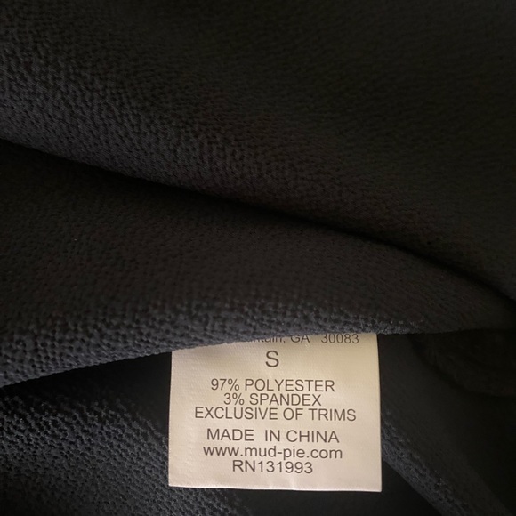 Mudpie Women's Black Tie Lace Up Long Sleeve Blouse Size Small - Picture 6 of 9